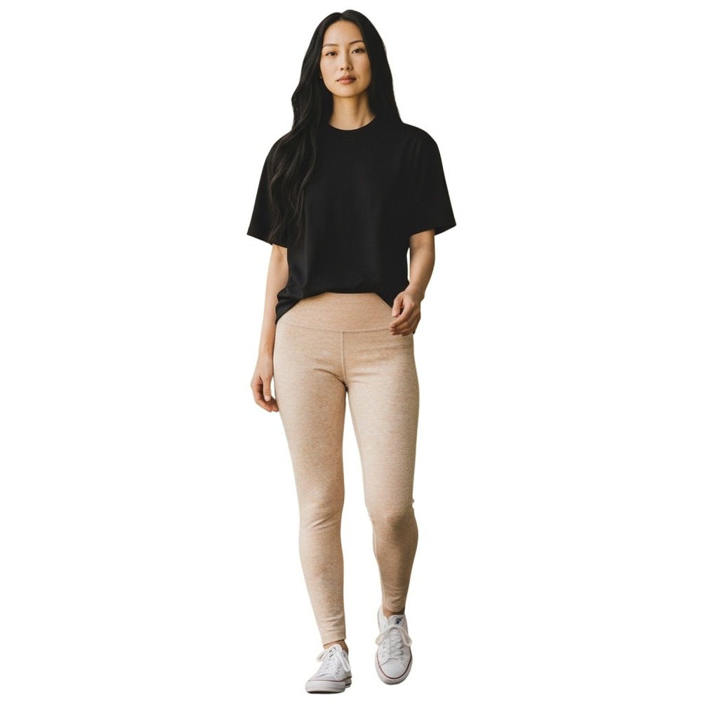 Beyond Yoga High Waist Leggings Heathered‎ Peach XXL Made in USA Athleisure